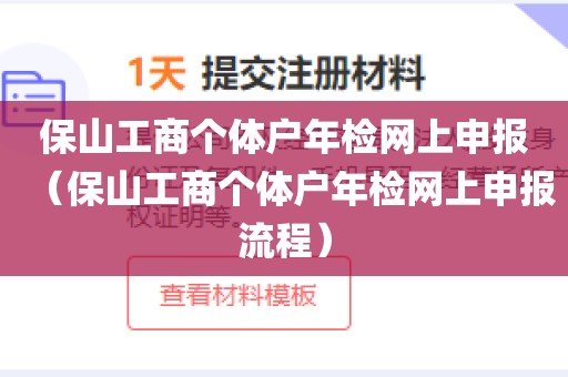 保山工商个体户年检网上申报（保山工商个体户年检网上申报流程）