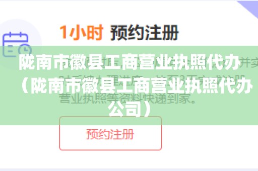 陇南市徽县工商营业执照代办（陇南市徽县工商营业执照代办公司）