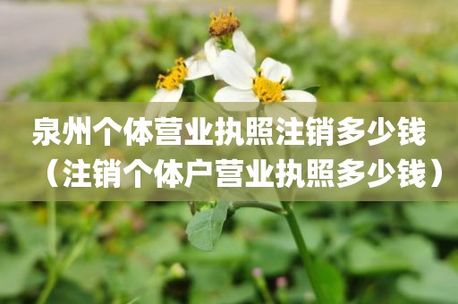 泉州个体营业执照注销多少钱（注销个体户营业执照多少钱）