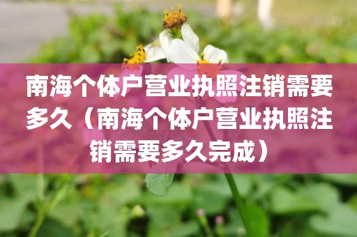 南海个体户营业执照注销需要多久（南海个体户营业执照注销需要多久完成）