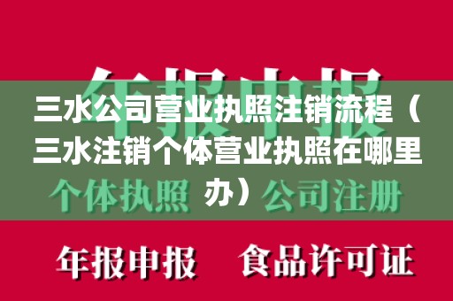 三水公司营业执照注销流程（三水注销个体营业执照在哪里办）