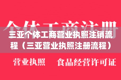 三亚个体工商营业执照注销流程（三亚营业执照注册流程）