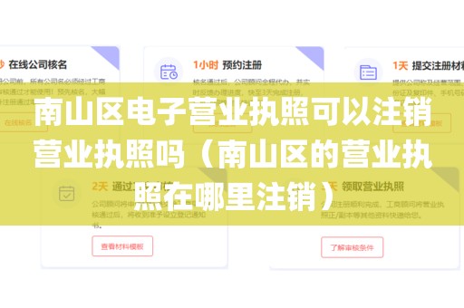 南山区电子营业执照可以注销营业执照吗（南山区的营业执照在哪里注销）