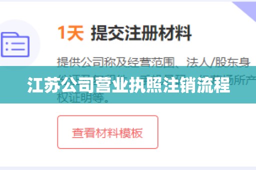 江苏公司营业执照注销流程