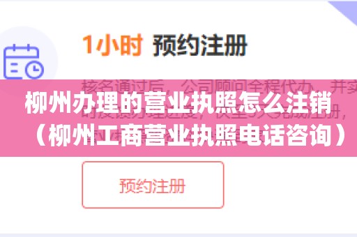 柳州办理的营业执照怎么注销（柳州工商营业执照电话咨询）