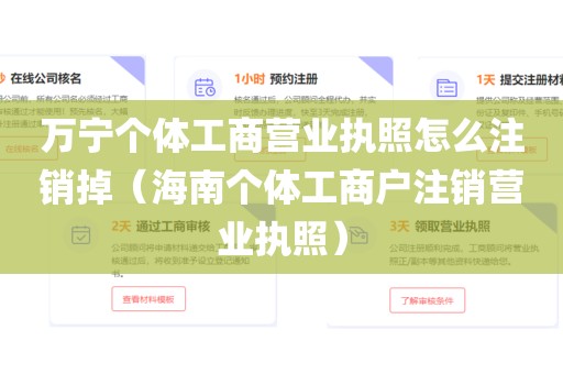 万宁个体工商营业执照怎么注销掉(海南个体工商户注销营业执照)