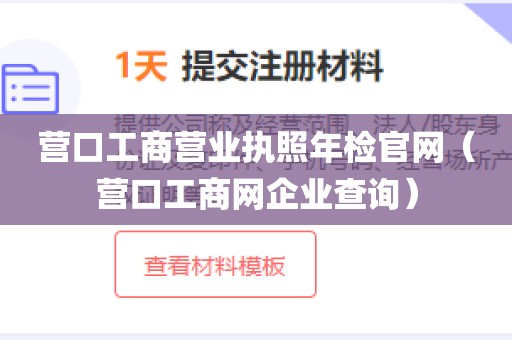 营口工商营业执照年检官网（营口工商网企业查询）