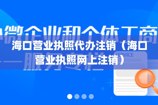 海口营业执照代办注销（海口营业执照网上注销）