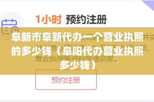 阜新市阜新代办一个营业执照的多少钱（阜阳代办营业执照多少钱）
