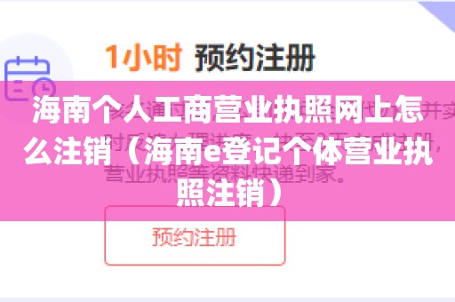 海南个人工商营业执照网上怎么注销（海南e登记个体营业执照注销）