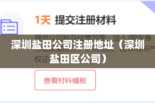 深圳盐田公司注册地址（深圳盐田区公司）
