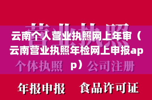 云南个人营业执照网上年审（云南营业执照年检网上申报app）