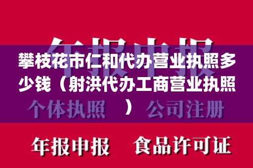 攀枝花市仁和代办营业执照多少钱（射洪代办工商营业执照）