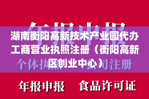 湖南衡阳高新技术产业园代办工商营业执照注册(衡阳高新区创业中心)