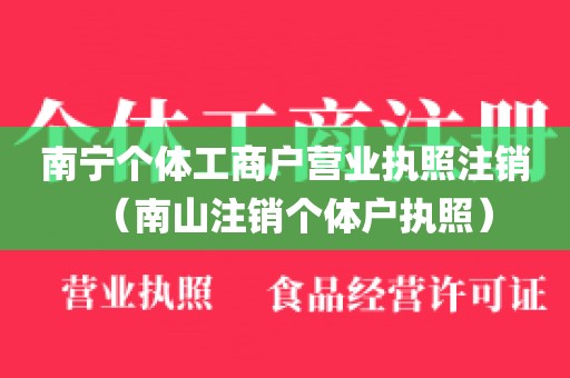 南宁个体工商户营业执照注销（南山注销个体户执照）