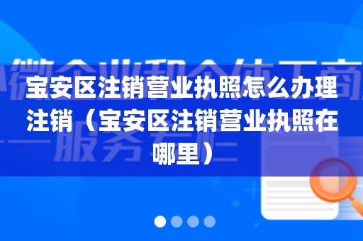 宝安区注销营业执照怎么办理注销（宝安区注销营业执照在哪里）