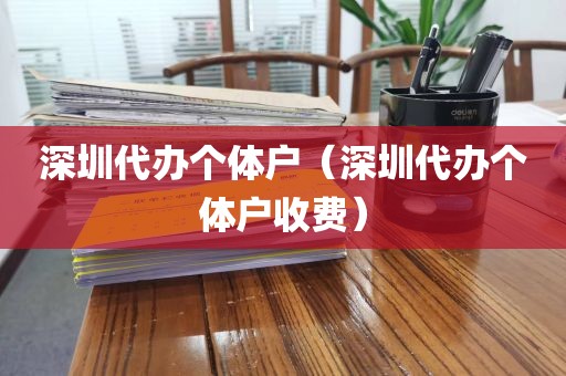 深圳代办个体户（深圳代办个体户收费）