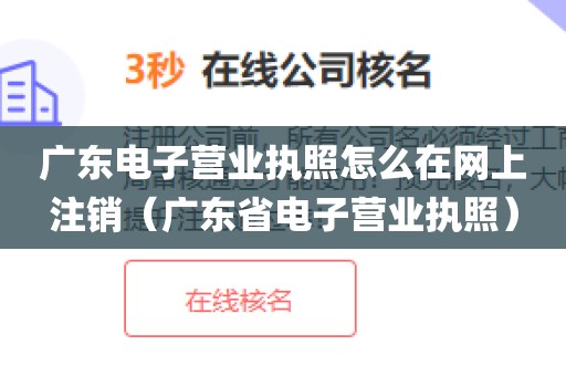 广东电子营业执照怎么在网上注销（广东省电子营业执照）